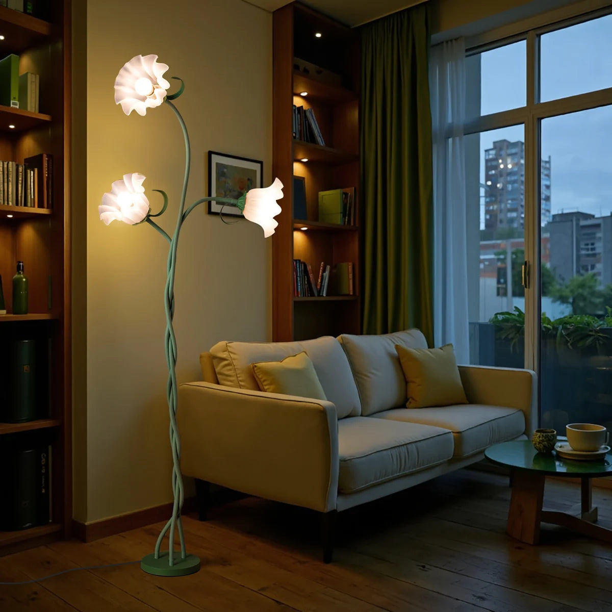 3-Color Dimmable Flower Floor Lamp Flexible Shaft