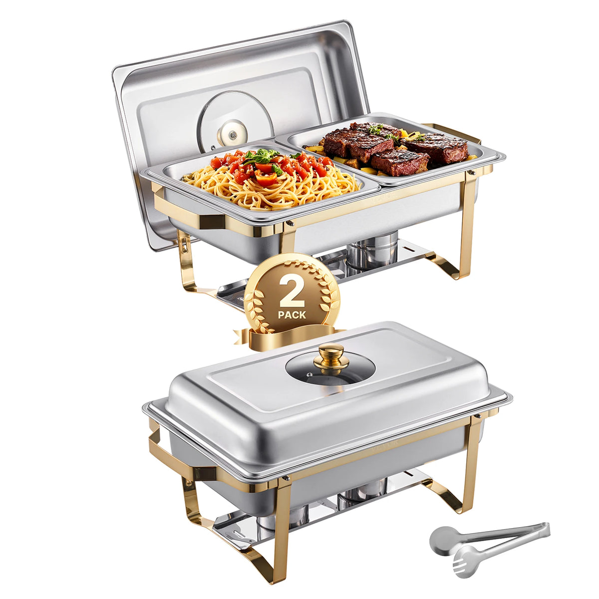 2/4-Pack Chafing Dish Buffet Set Stainless Steel