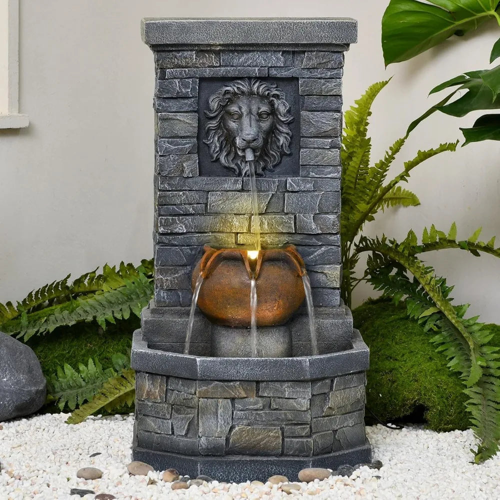 Elegant lion fountain transforms any outdoor space