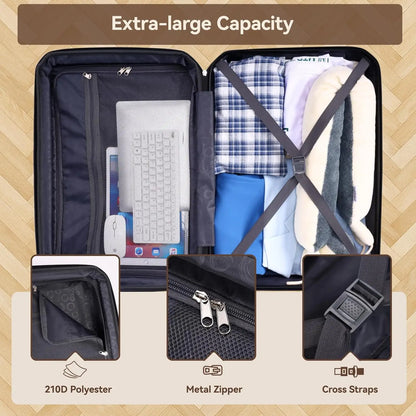 5-Piece Expandable Carry-on w/Spinner Wheels&TSA Lock