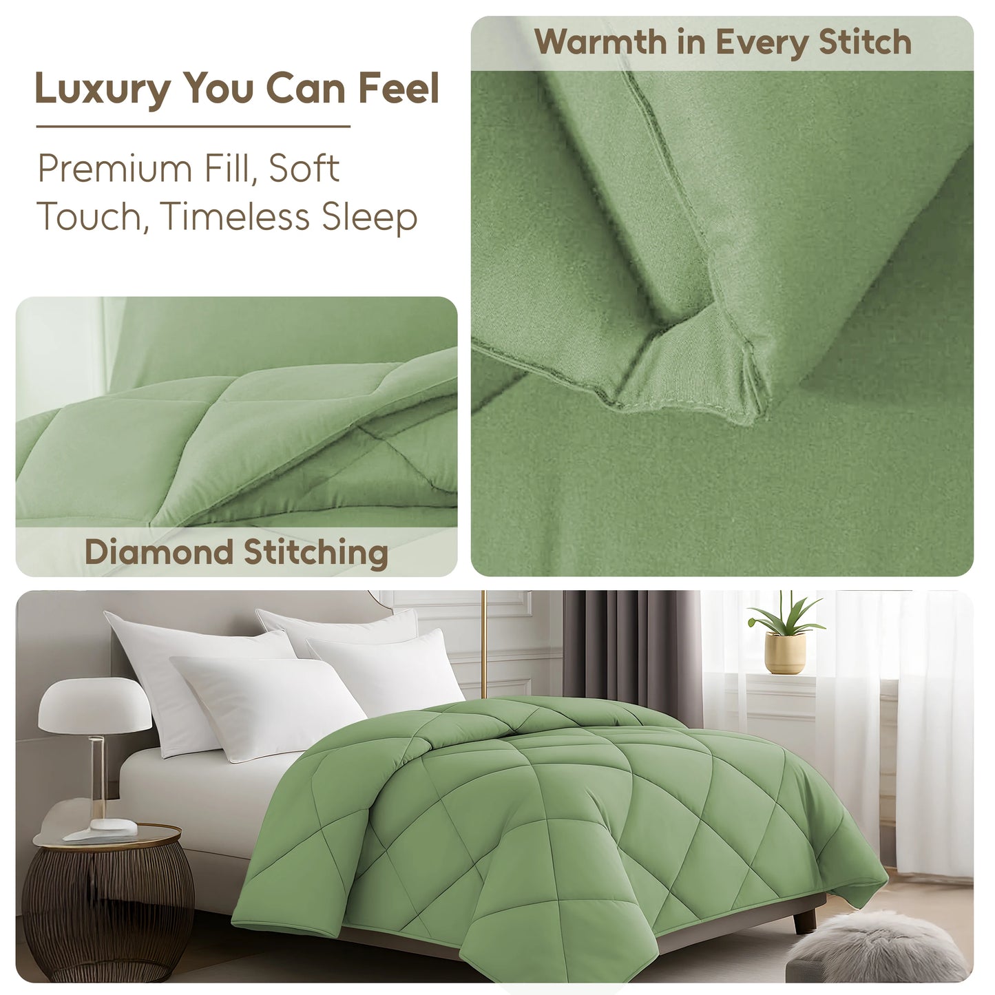 All-Season Comforter Breathable Down Soft, Diamond Stitch