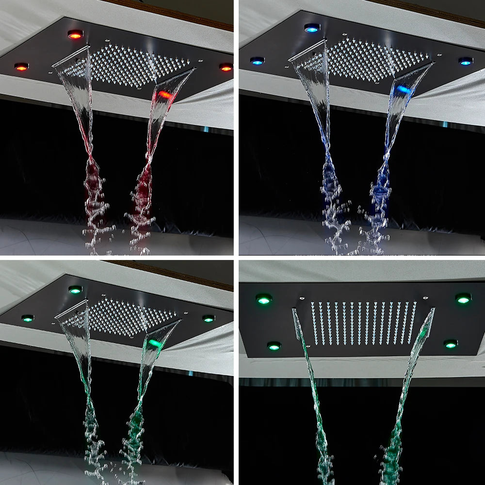 LED Shower Head Ceiling Mounted Hidden Concealed