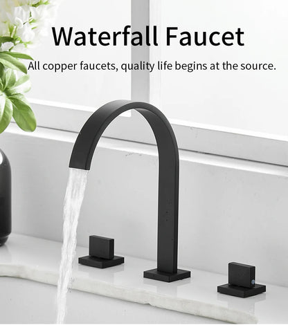 Chrome, Brass Polished, Black Deck Mounted Square Faucets