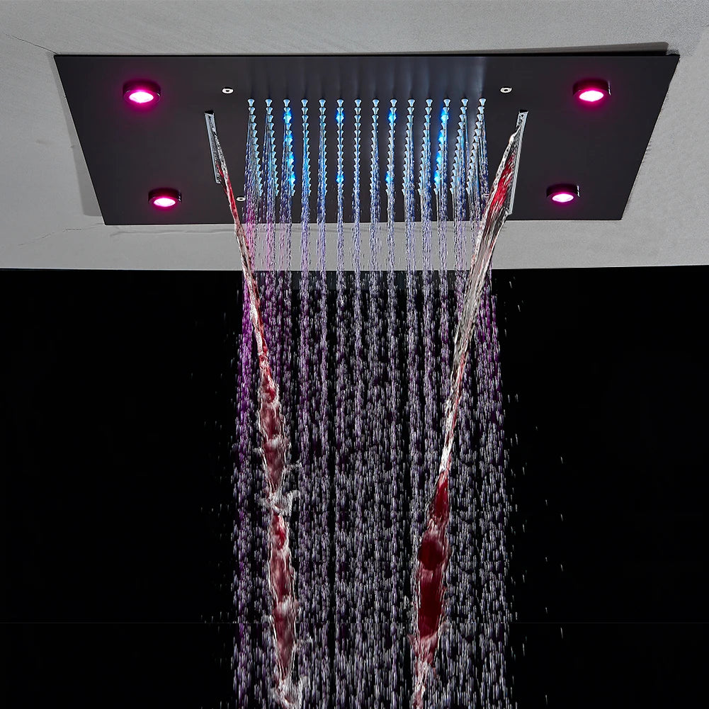 LED Shower Head Ceiling Mounted Hidden Concealed