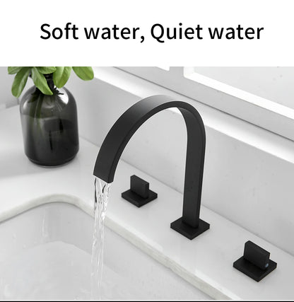 Chrome, Brass Polished, Black Deck Mounted Square Faucets