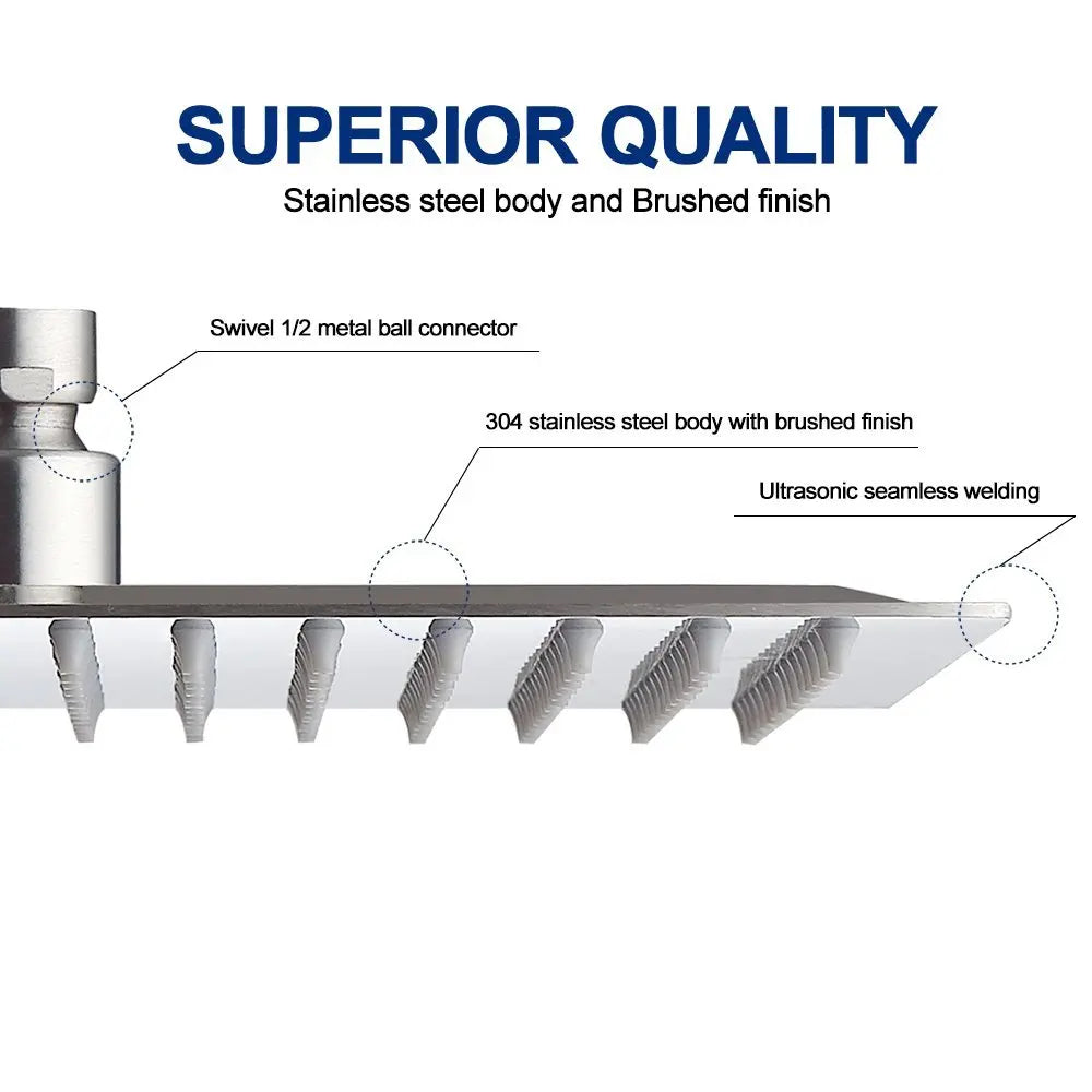 Stainless Steel Ultrathin Large Flow 16"-Rainfall Shower