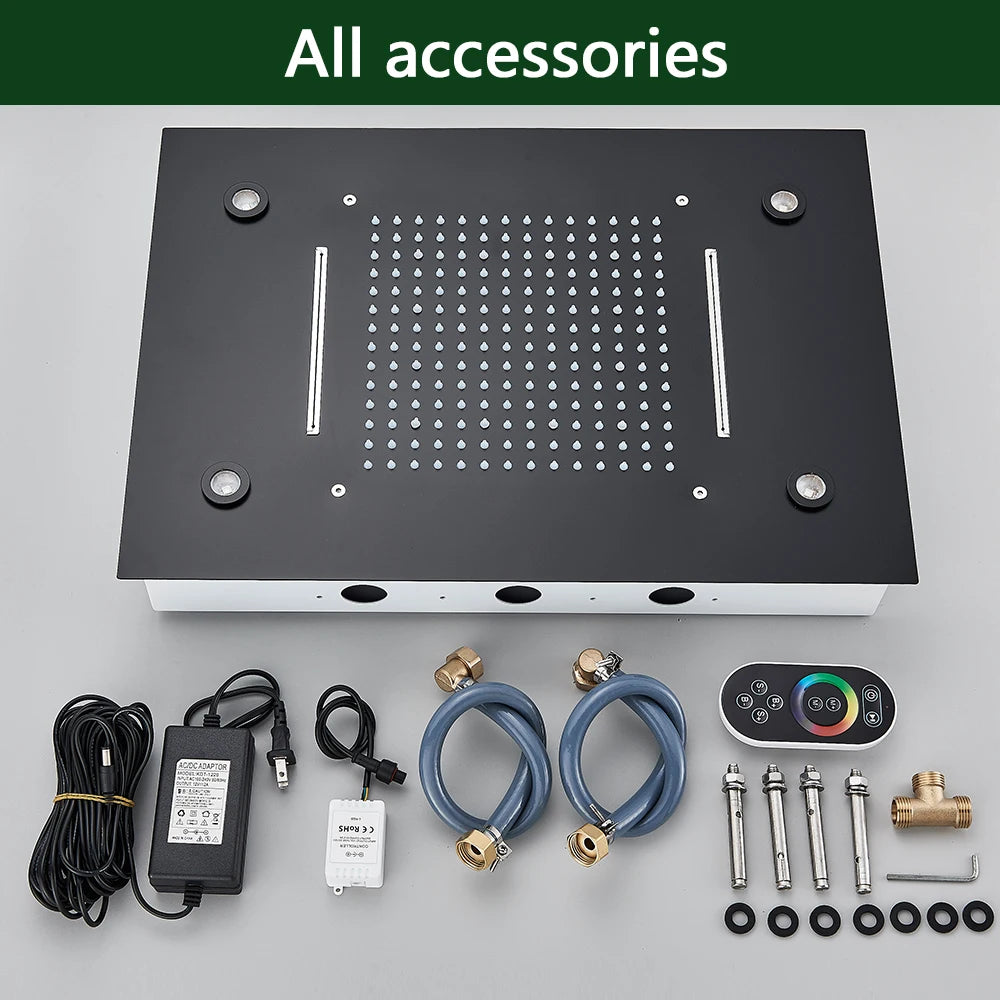 LED Shower Head Ceiling Mounted Hidden Concealed