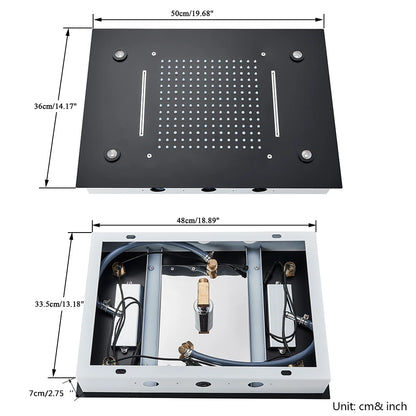 LED Shower Head Ceiling Mounted Hidden Concealed