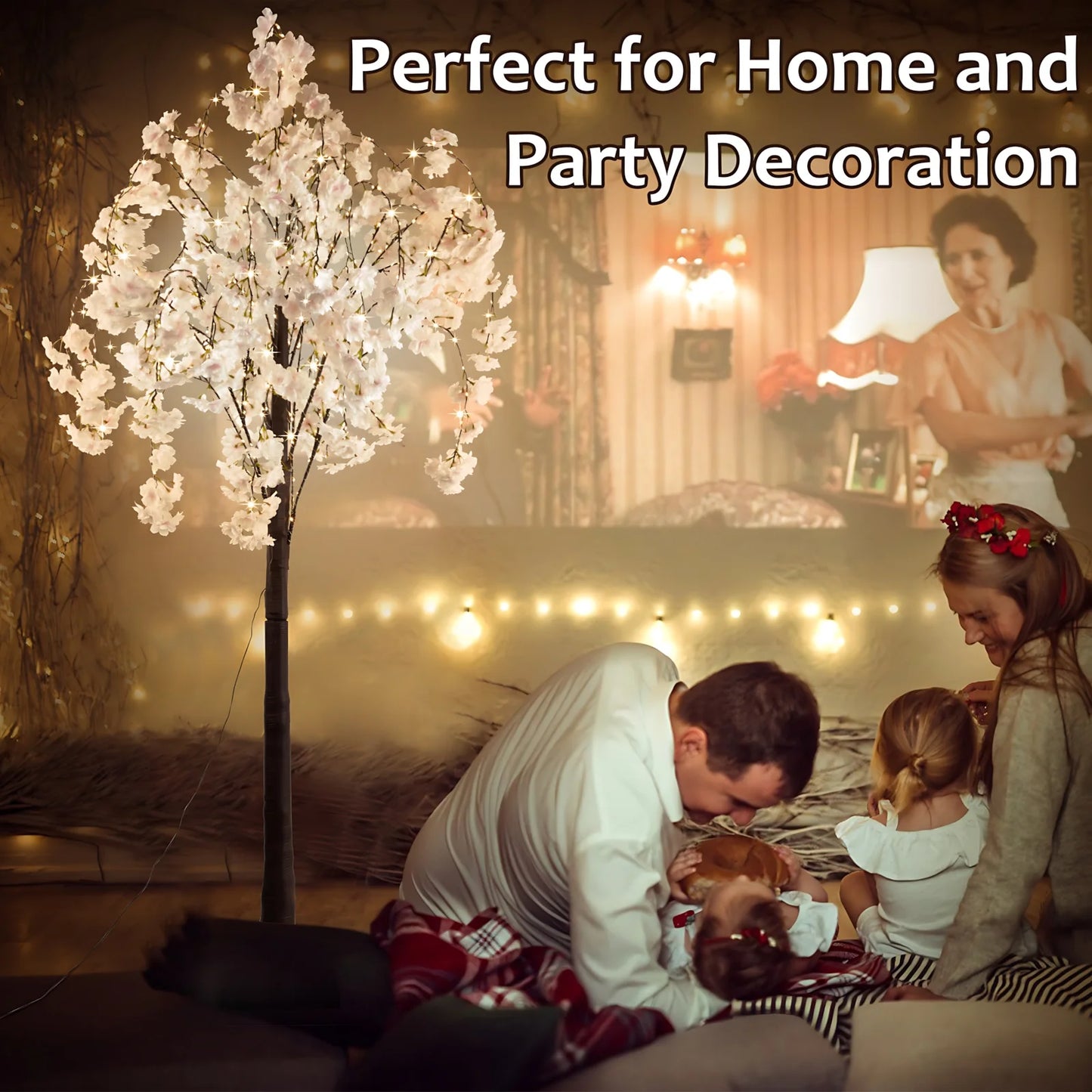 Artificial Cherry Blossom Tree 6ft Lighted Decoration