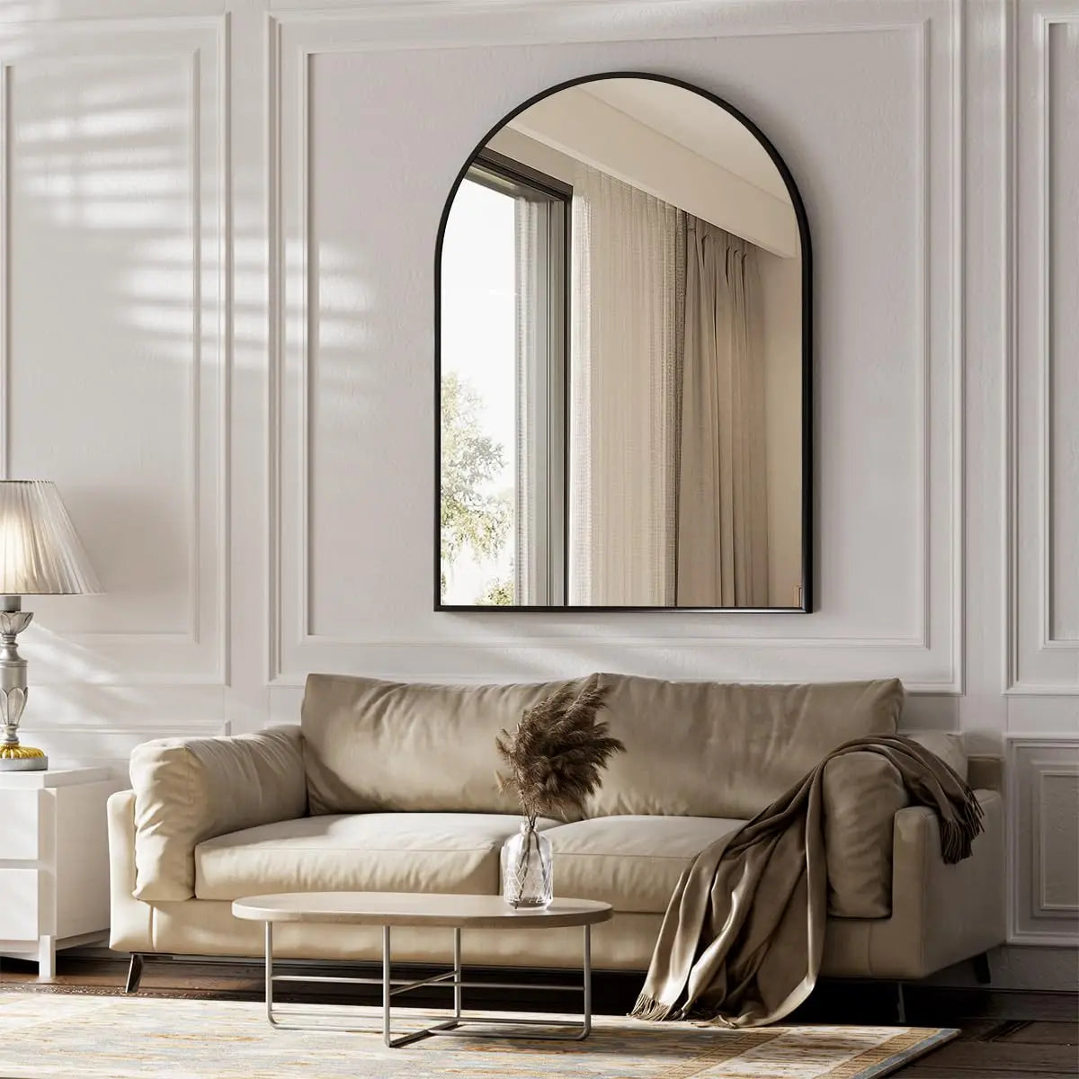 30"x40" Arch Mirror, Wall Mirror Metal Frame
