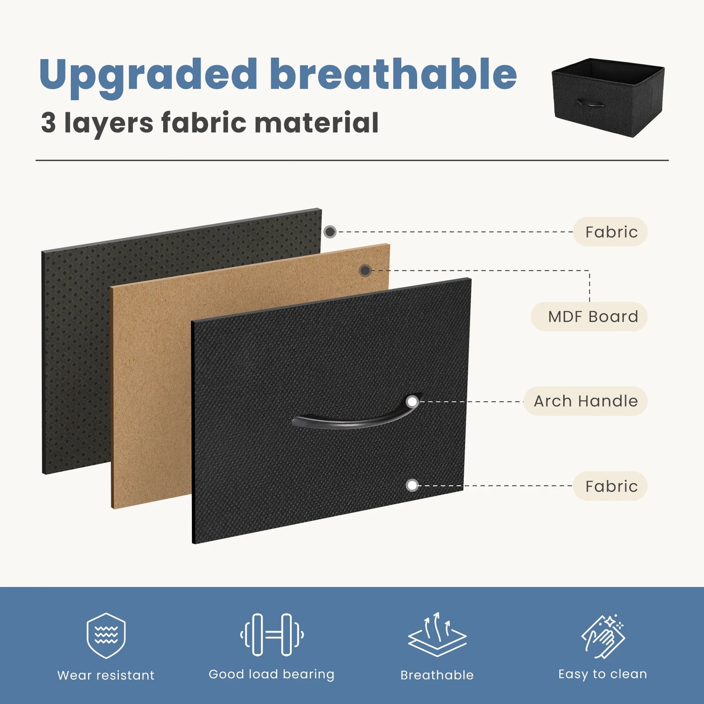 Bedroom Dresser W/7 Fabric Drawers Organizer Storage