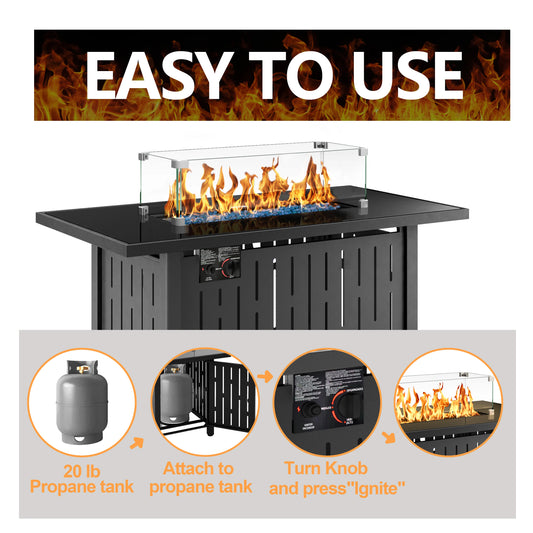 42 Inch BTU Propane Gas Pit Table