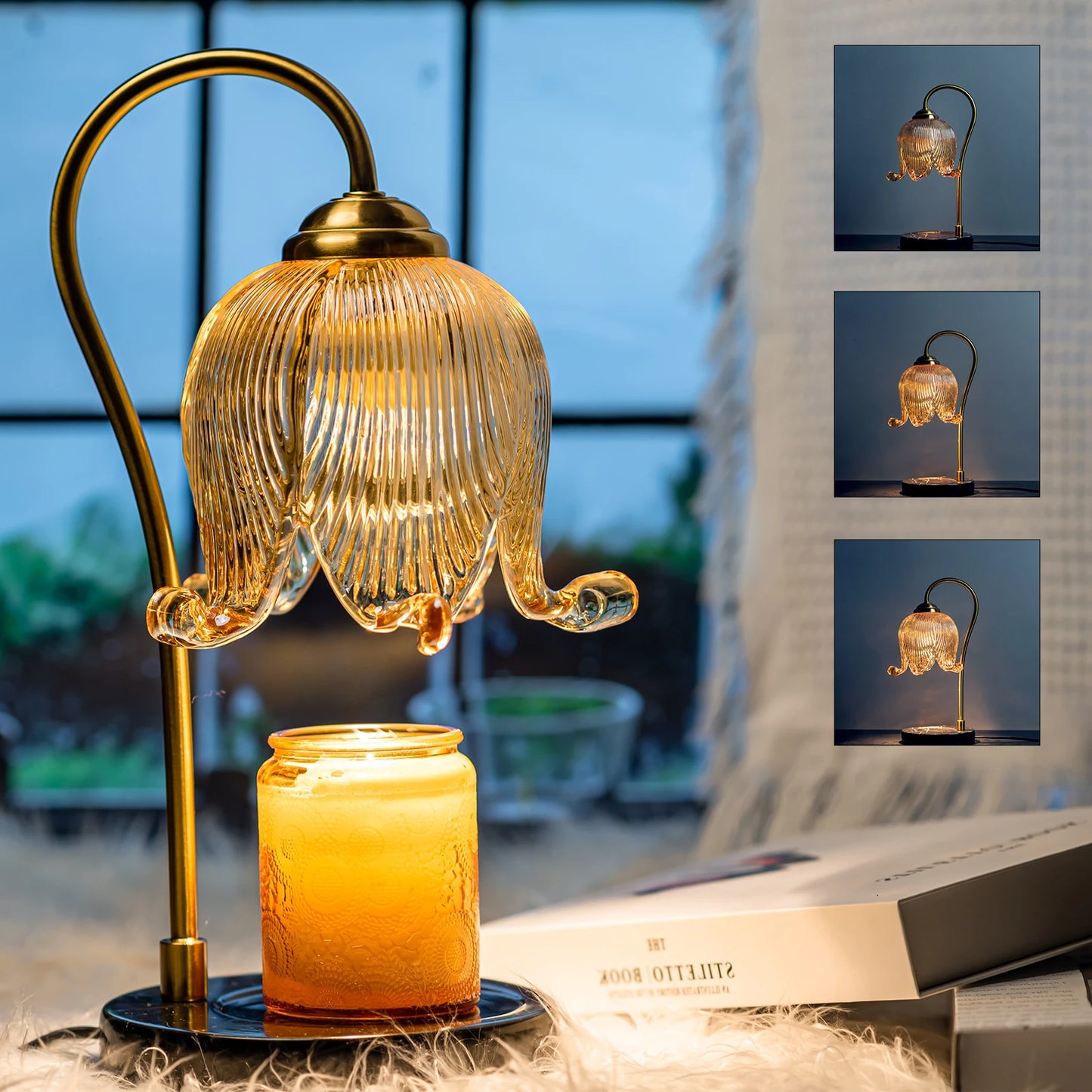 Fireless Atmosphere Tulip Flower Candle Warm Lamp