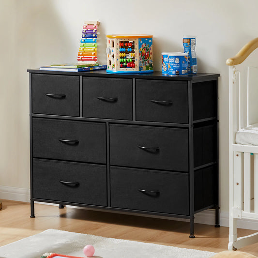 Bedroom Dresser W/7 Fabric Drawers Organizer Storage