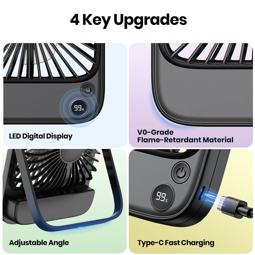 Electric Mini fan Battery USB  Rechargeable Portable