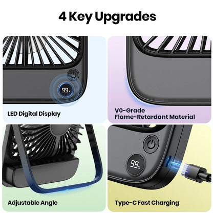 Electric Mini fan Battery USB  Rechargeable Portable