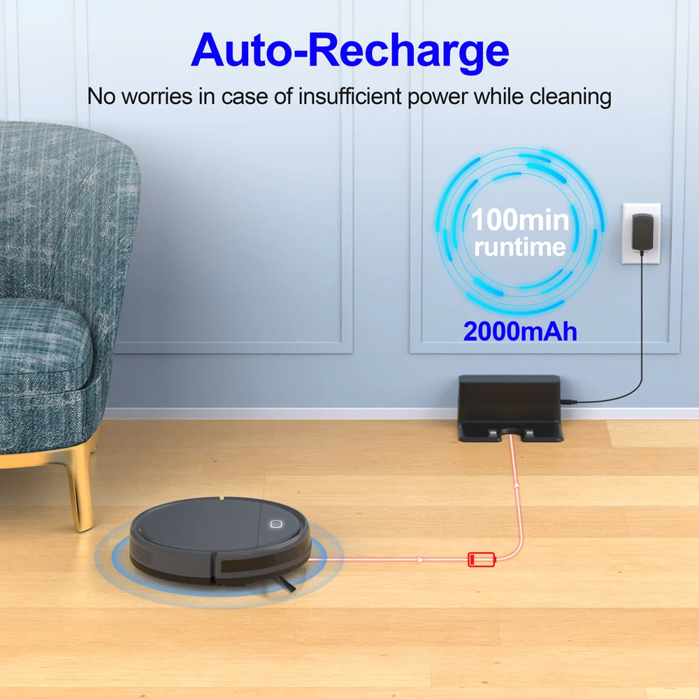 Strong Suction Vacuum Automatic Mop Self-Charging