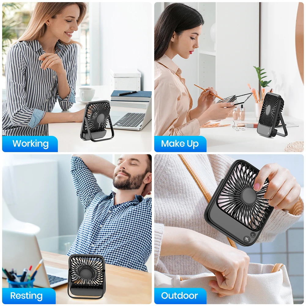 Electric Mini fan Battery USB  Rechargeable Portable
