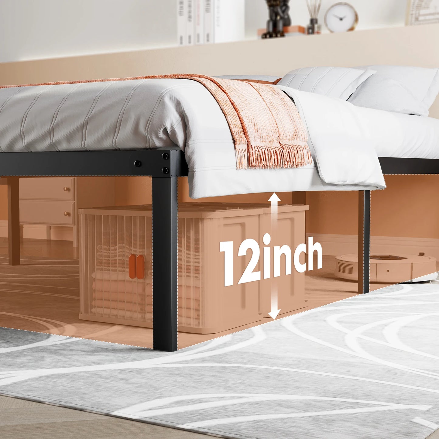 Basic Bed Frame Metal Platform Bedroom Frames