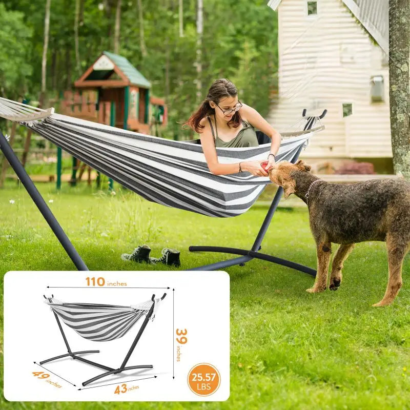 Hammock Adjustable Stand Stylish w/Storage Bag, 600lb-Capacity