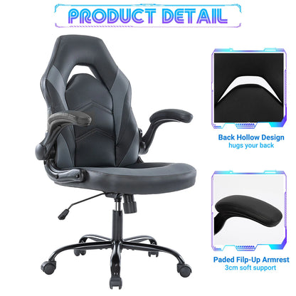 Ergonomic Office Computer Gaming  Flip-up Armrest Chair
