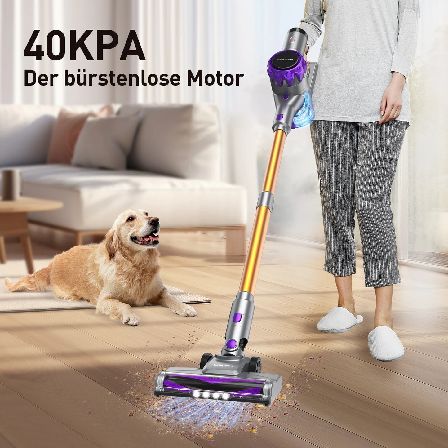 Touchscreen Pet Hair, Carpet Cordless Vacuum Cleaner,