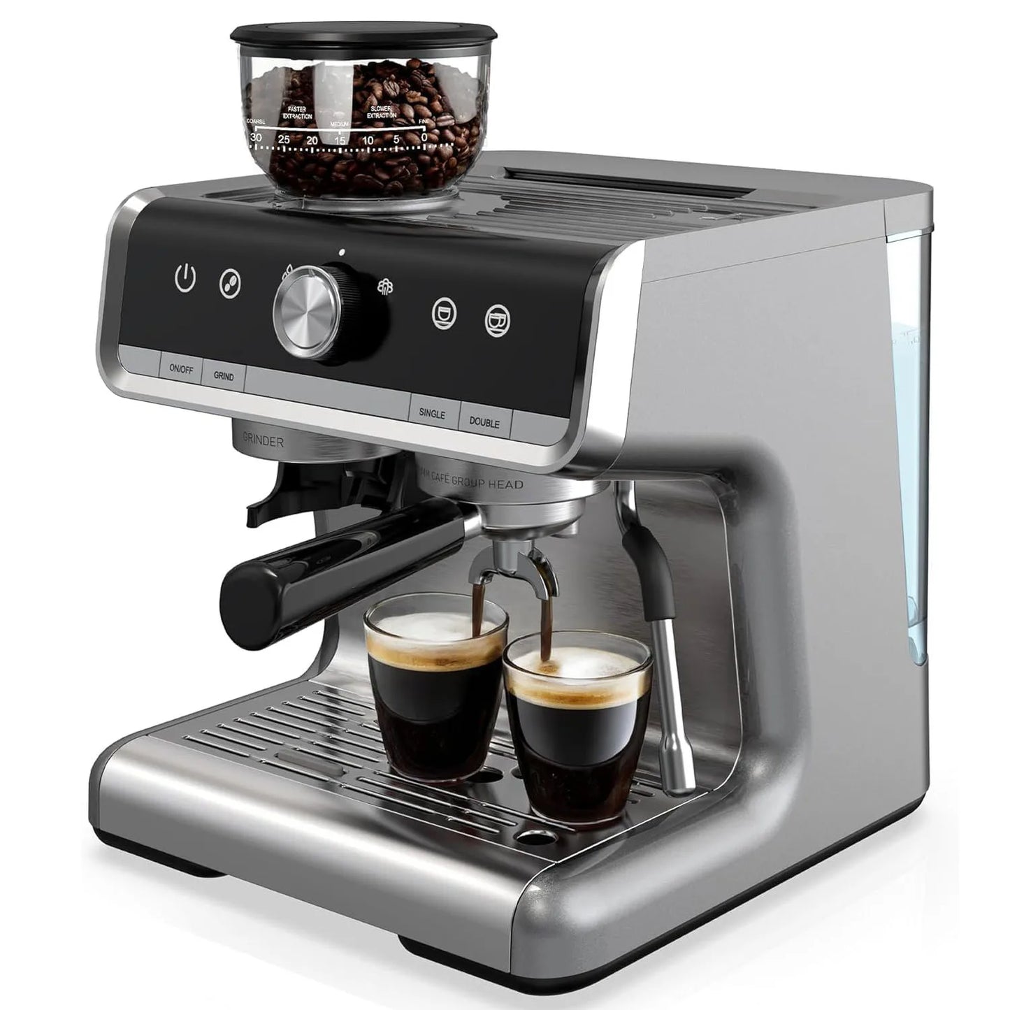 Espresso Coffee Machine Semi Automatic W/Grinder 1450W