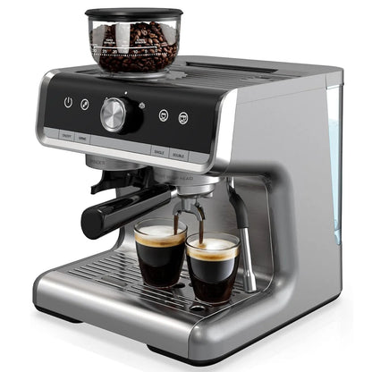 Espresso Coffee Machine Semi Automatic W/Grinder 1450W