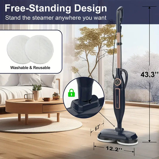 Lightweight Steam Mop Cleaner w/Rotating Mop Spin
