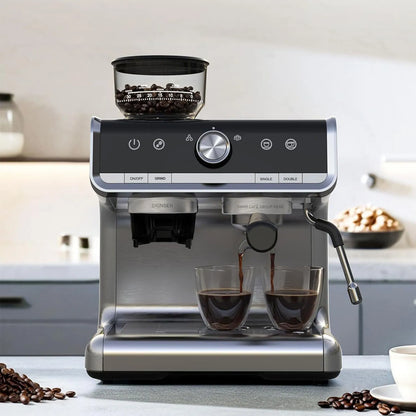 Espresso Coffee Machine Semi Automatic W/Grinder 1450W