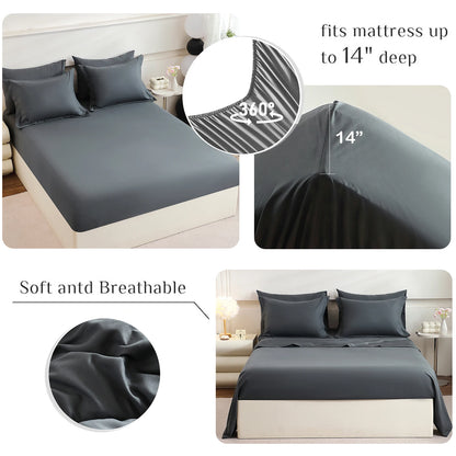 Comforter Flat Sheet Fitted Sheet Pillowcases Sets