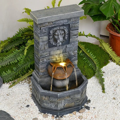 Elegant lion fountain transforms any outdoor space