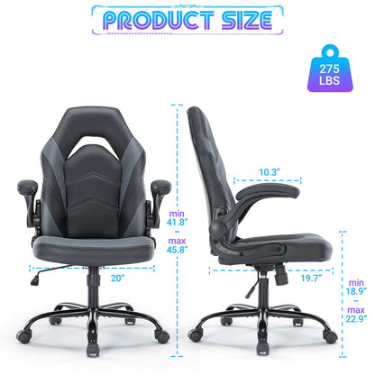 Ergonomic Office Computer Gaming  Flip-up Armrest Chair