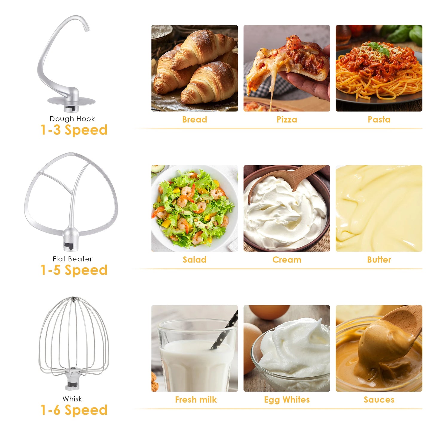 Kitchen Food Stand Mixer, Whip Dough Kneader