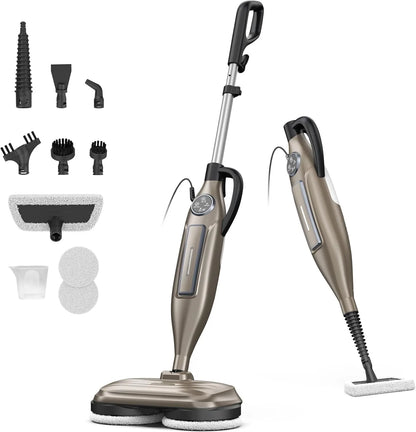 Lightweight Steam Mop Cleaner w/Rotating Mop Spin