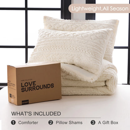 UltraSoft Fluffy Lightweight Plush Fleece Comforter Set