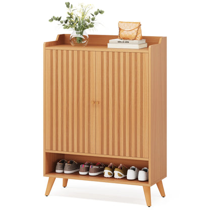 5-Tier Modern Shoe Rack Wood Storage Cabinet