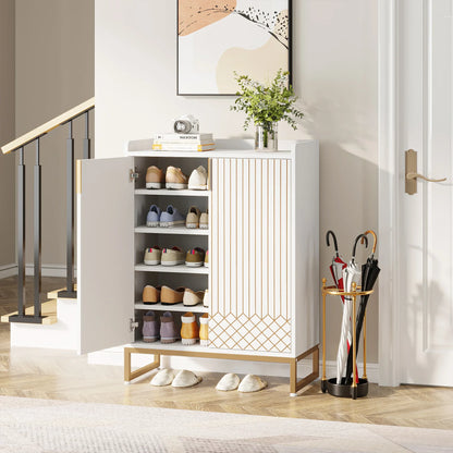 5-Tier Modern Shoe Rack Wood Storage Cabinet