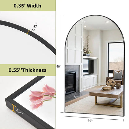 30"x40" Arch Mirror, Wall Mirror Metal Frame