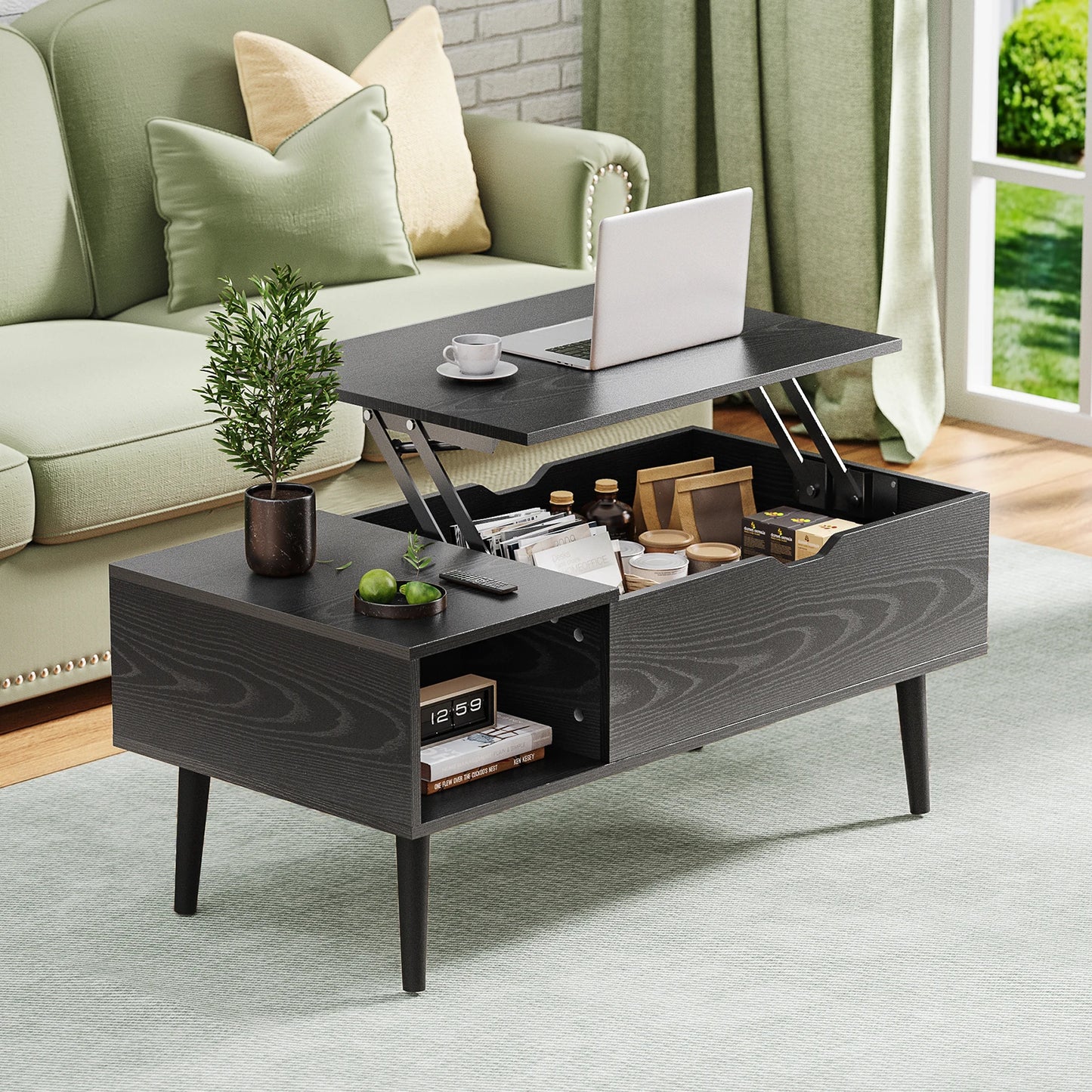 Adjustable Lift Top Tea Wood Coffee Table