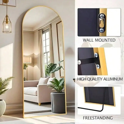 Elegant Arched Full Mirror Floor Wall Mounted