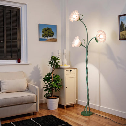 3-Color Dimmable Flower Floor Lamp Flexible Shaft