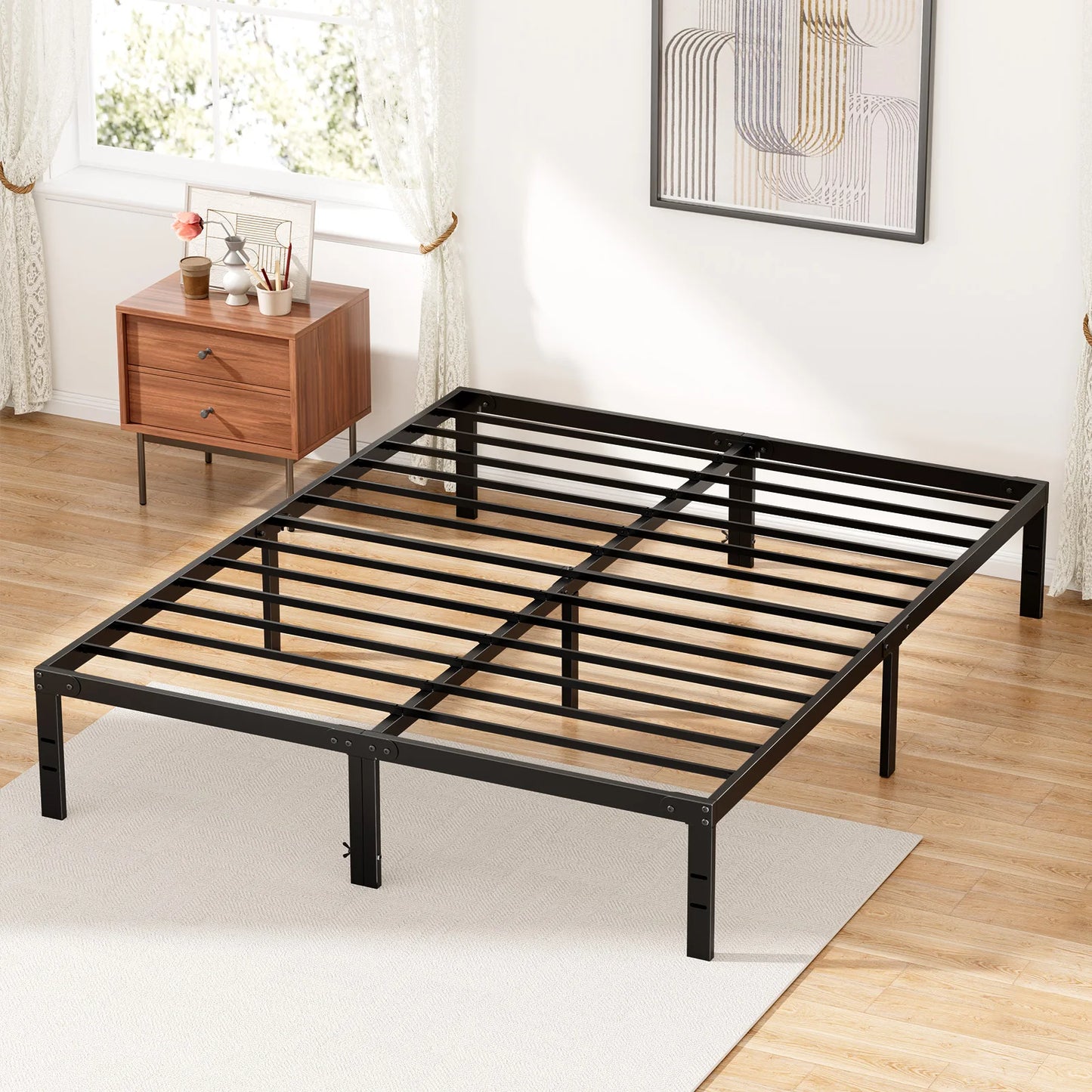 Basic Bed Frame Metal Platform Bedroom Frames
