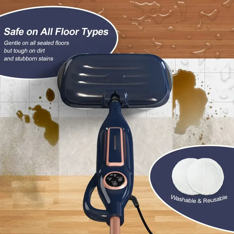 Lightweight Steam Mop Cleaner w/Rotating Mop Spin