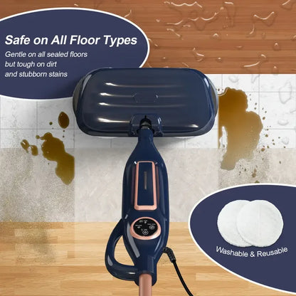 Lightweight Steam Mop Cleaner w/Rotating Mop Spin