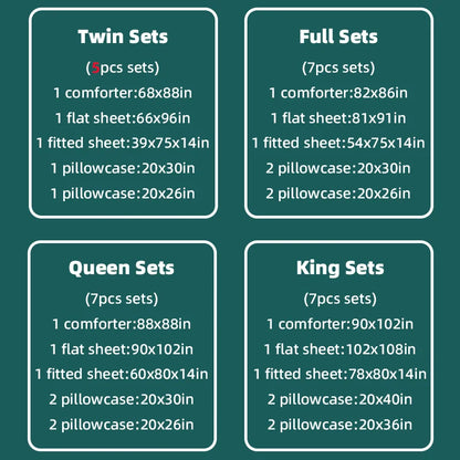 Comforter Flat Sheet Fitted Sheet Pillowcases Sets