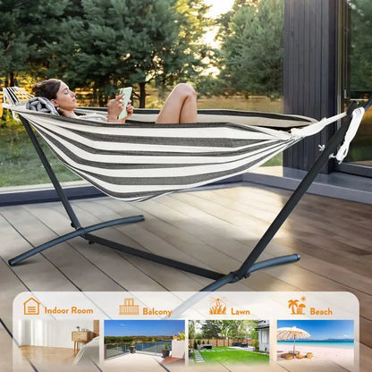 Hammock Adjustable Stand Stylish w/Storage Bag, 600lb-Capacity