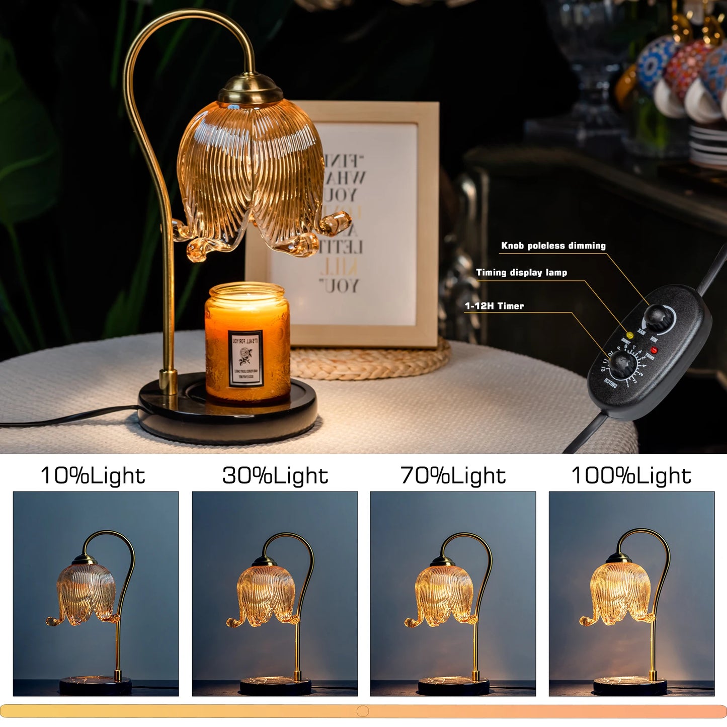 Fireless Atmosphere Tulip Flower Candle Warm Lamp