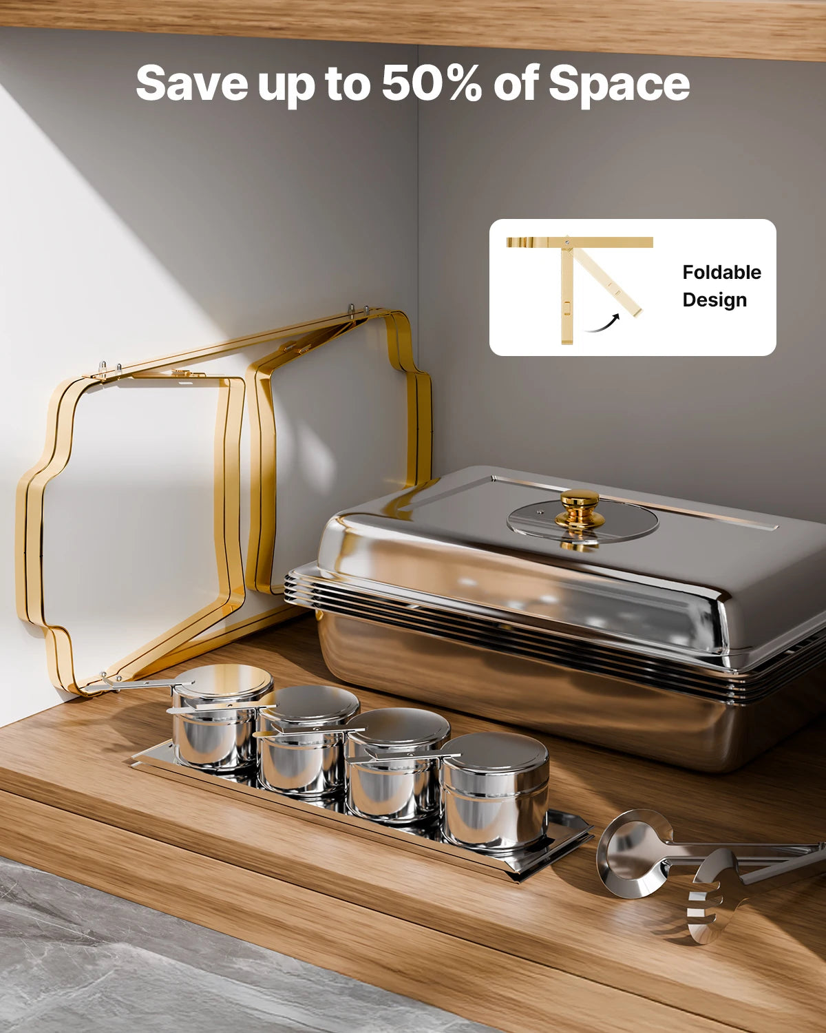2/4-Pack Chafing Dish Buffet Set Stainless Steel