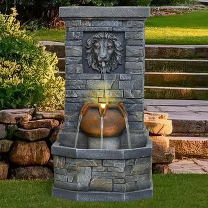 Elegant lion fountain transforms any outdoor space